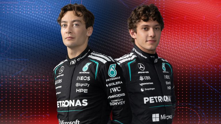Mercedes' George Russell and Kimi Antonelli