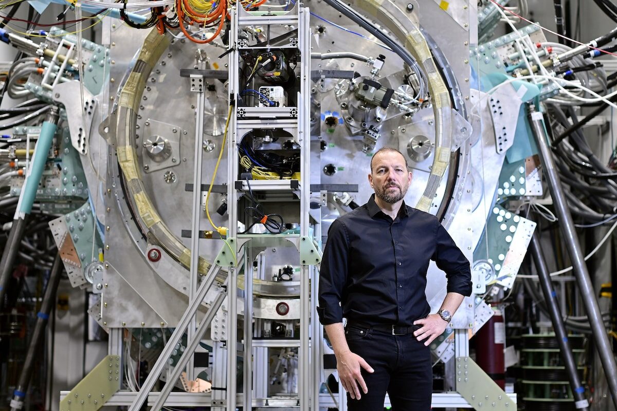fusion machine low-speed compression chamber in Vancouver laboratory, metal wall moving