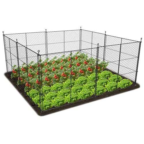 8 Panels Raised Garden Bed Animal Barrier Fence