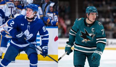 McKenna to face Celebrini for first time in NHL when Maple Leafs host Sharks