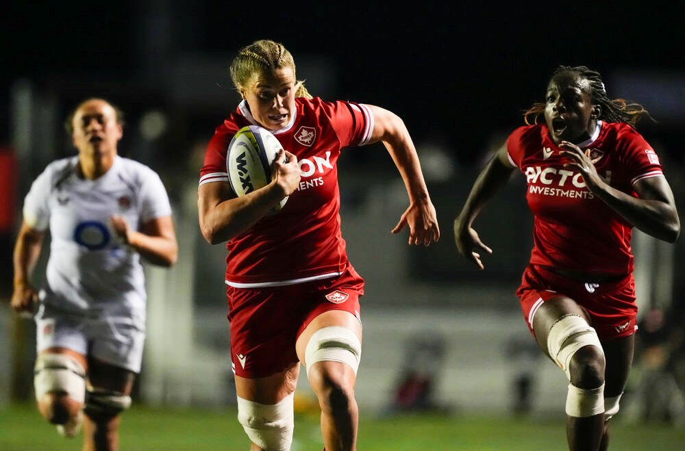Island star de Goede’s two tries lead Canada past England