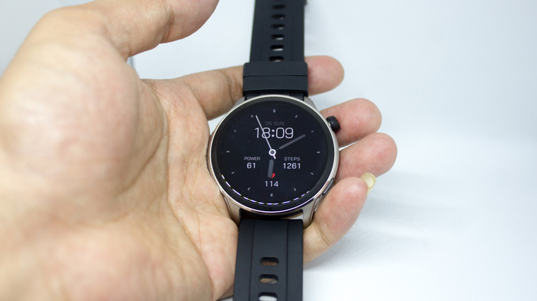 An Amazfit GTR-4 smartwatch.
