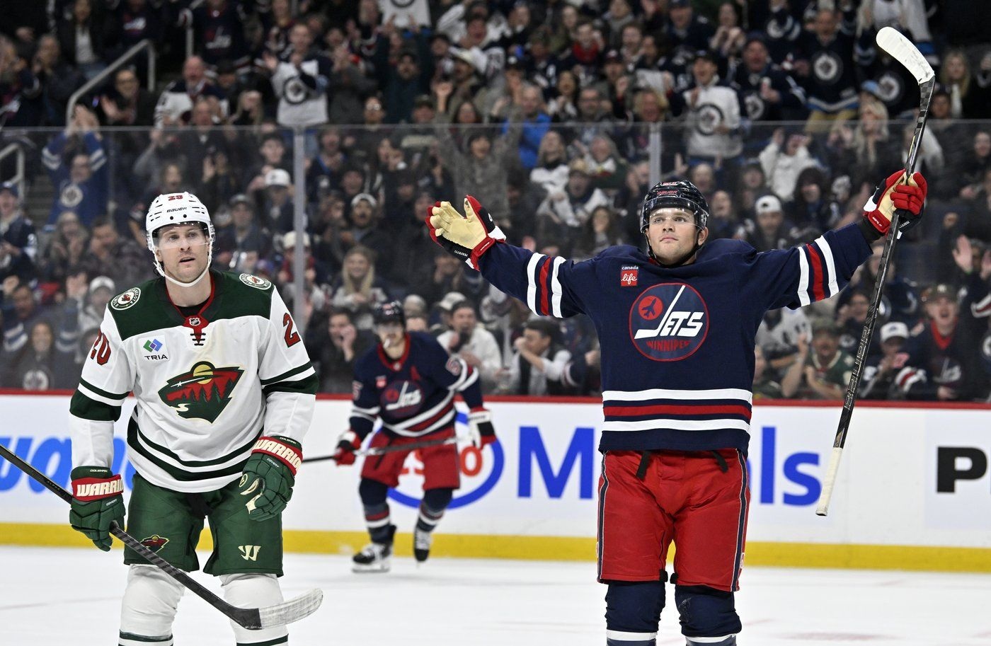Perfetti scores twice as Jets soar past Wild 5-2