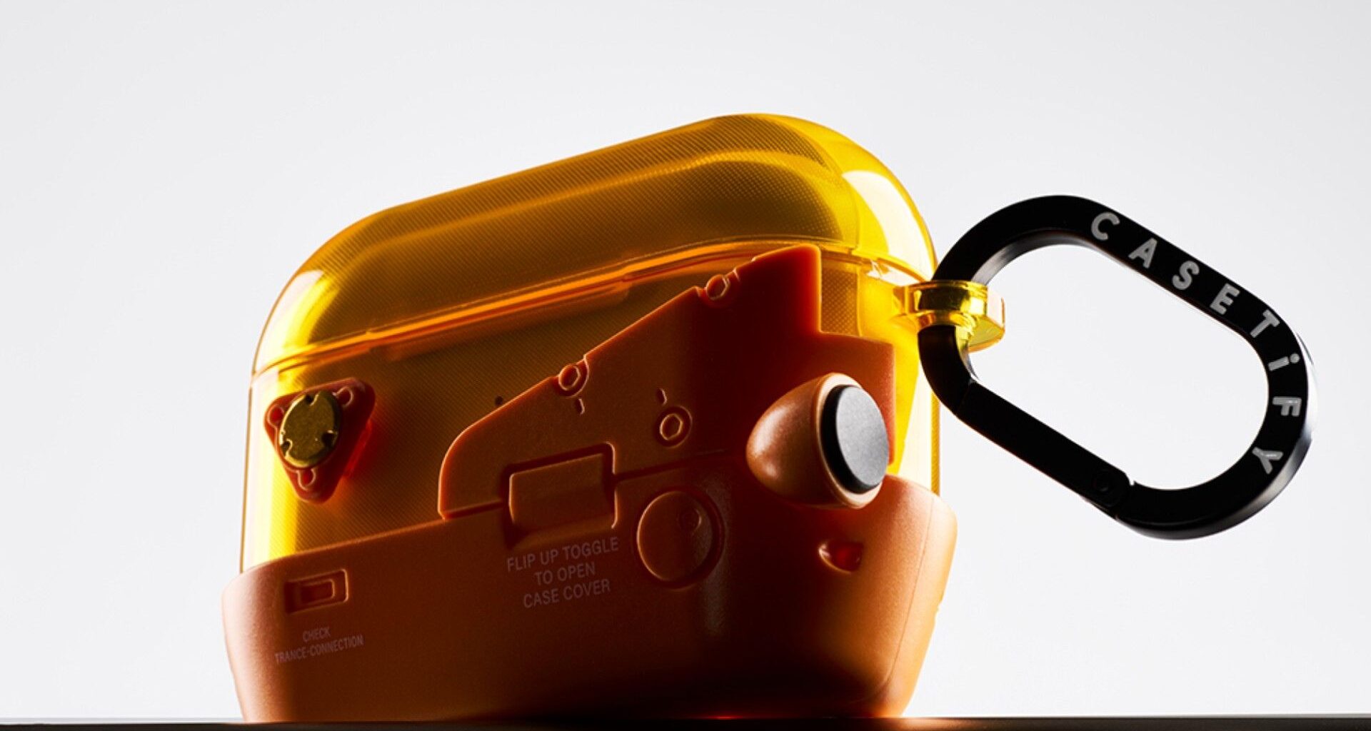 Orange Casetify x Hideo Kojima BB Pod AirPods case