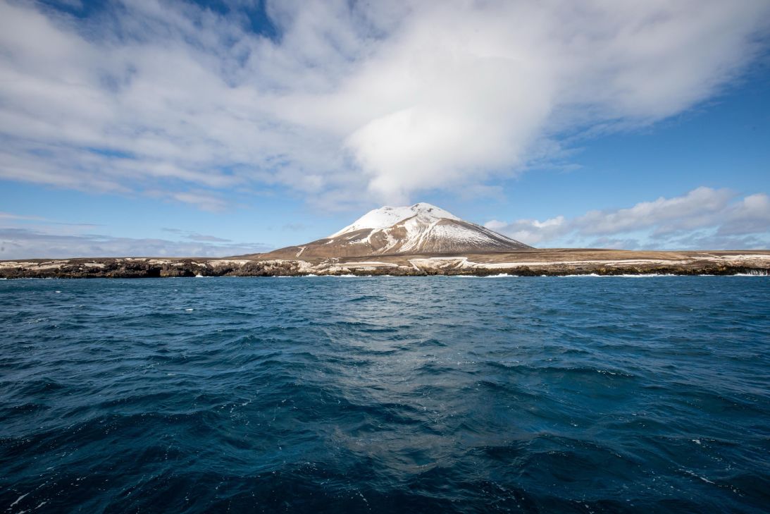 Zavodovski Island is a harsh, uninhabited volcanic island.