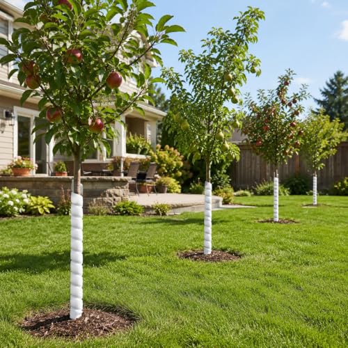 4 Pack Spiral Tree Guards, 15.7 in Tree Trunk Protectors, 2 Diameter Sizes