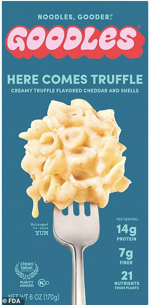 One of the recalled products, a truffle-flavored cheese pasta