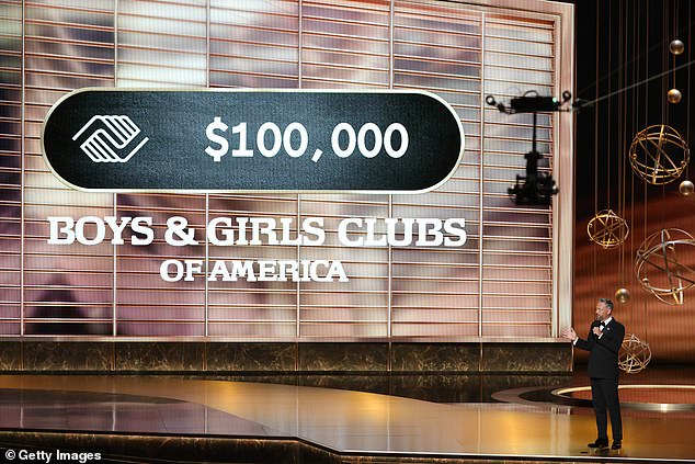 He later made a joke about keeping speeches to 45 seconds and pledged $100K to the Boys and Girls Club of America