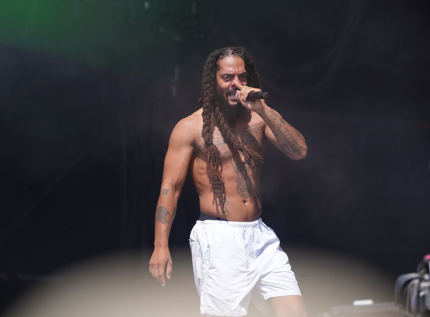 Bob Vylan performing on the West Holts Stage, during the Glastonbury Festival at Worthy Farm in Somerset. Glastonbury Festival (Yui Mok/PA)