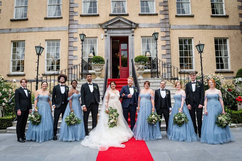 Rita-Ray (Ray) Chhabra and Eoin Donnelly-Maguire with their wedding party. Pictures: Dermotsullivan.com