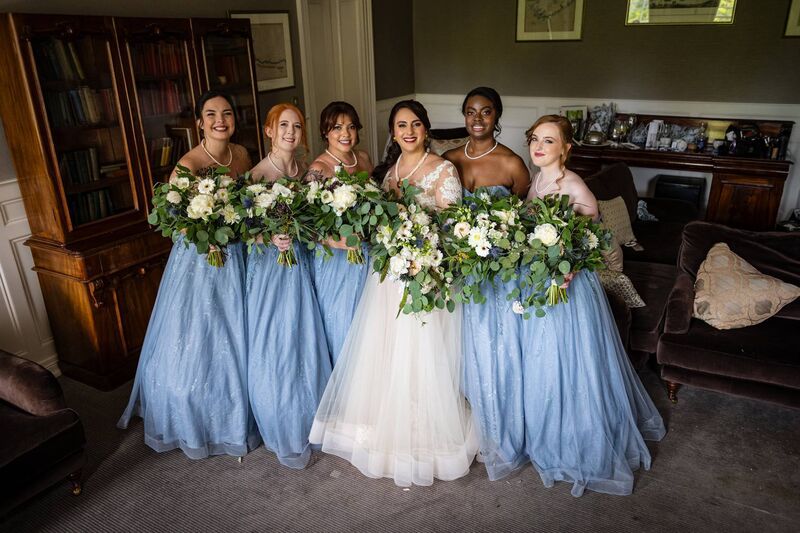 Rita-Ray (Ray) Chhabra with her bridesmaids. Pictures: Dermotsullivan.com