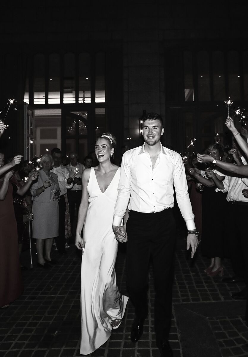 Louise Cantillon and her husband Declan on their wedding day.