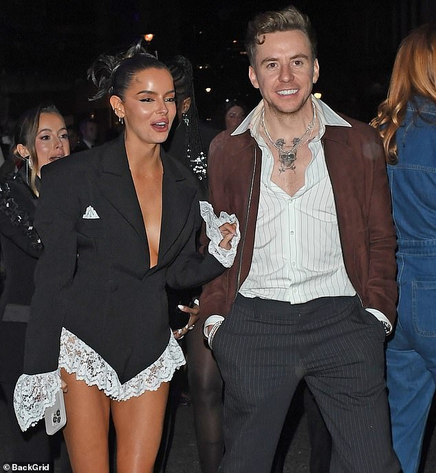 The pair hit headlines in February after sharing a drunken kiss together at an afterparty of the BRIT Awards - also held at the O2 Arena pictured)