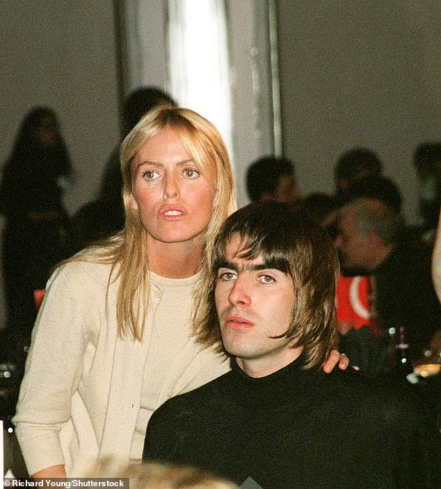 Lennon is currently on the US leg of the Oasis tour as he supports his dad Liam (Patsy and Liam pictured in 1996)