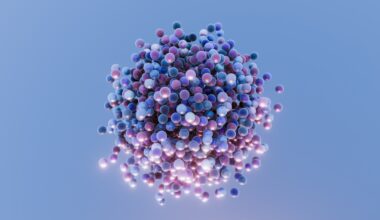 An illustration of small particles gathered together in an orb