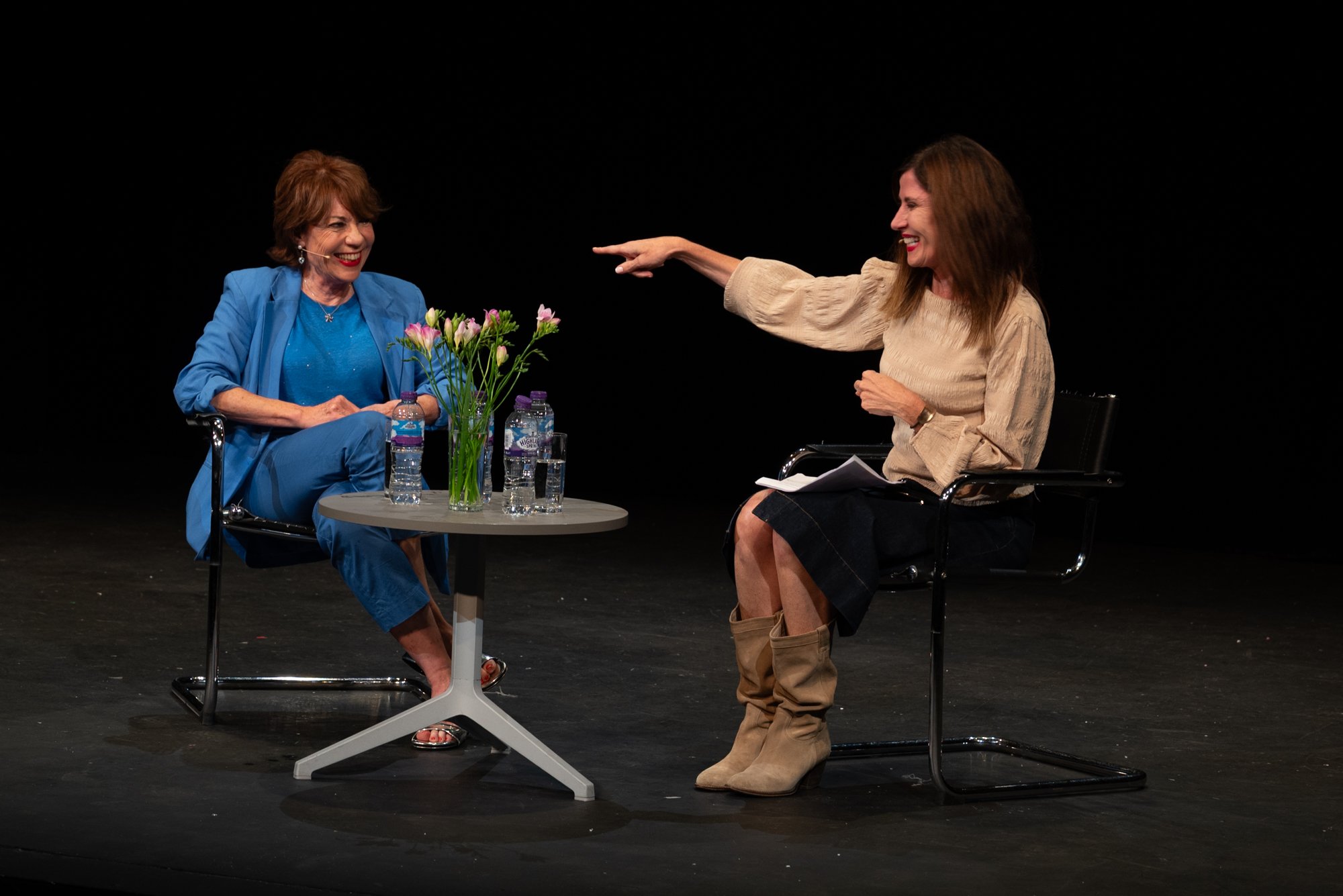 Kathy Lette & Ronni Ancona at the 2025 Chiswick Book Festival