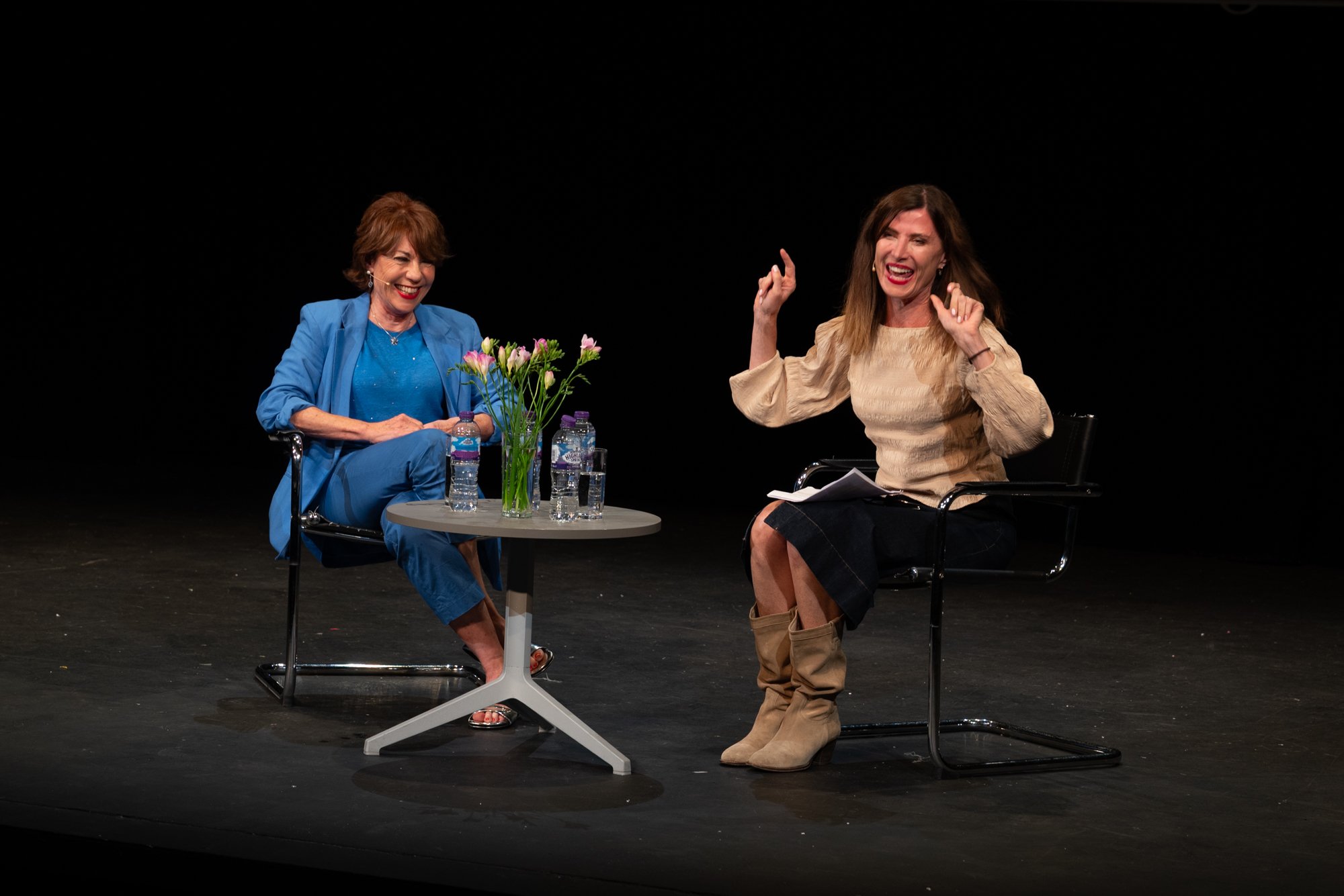 Kathy Lette & Ronni Ancona at the 2025 Chiswick Book Festival