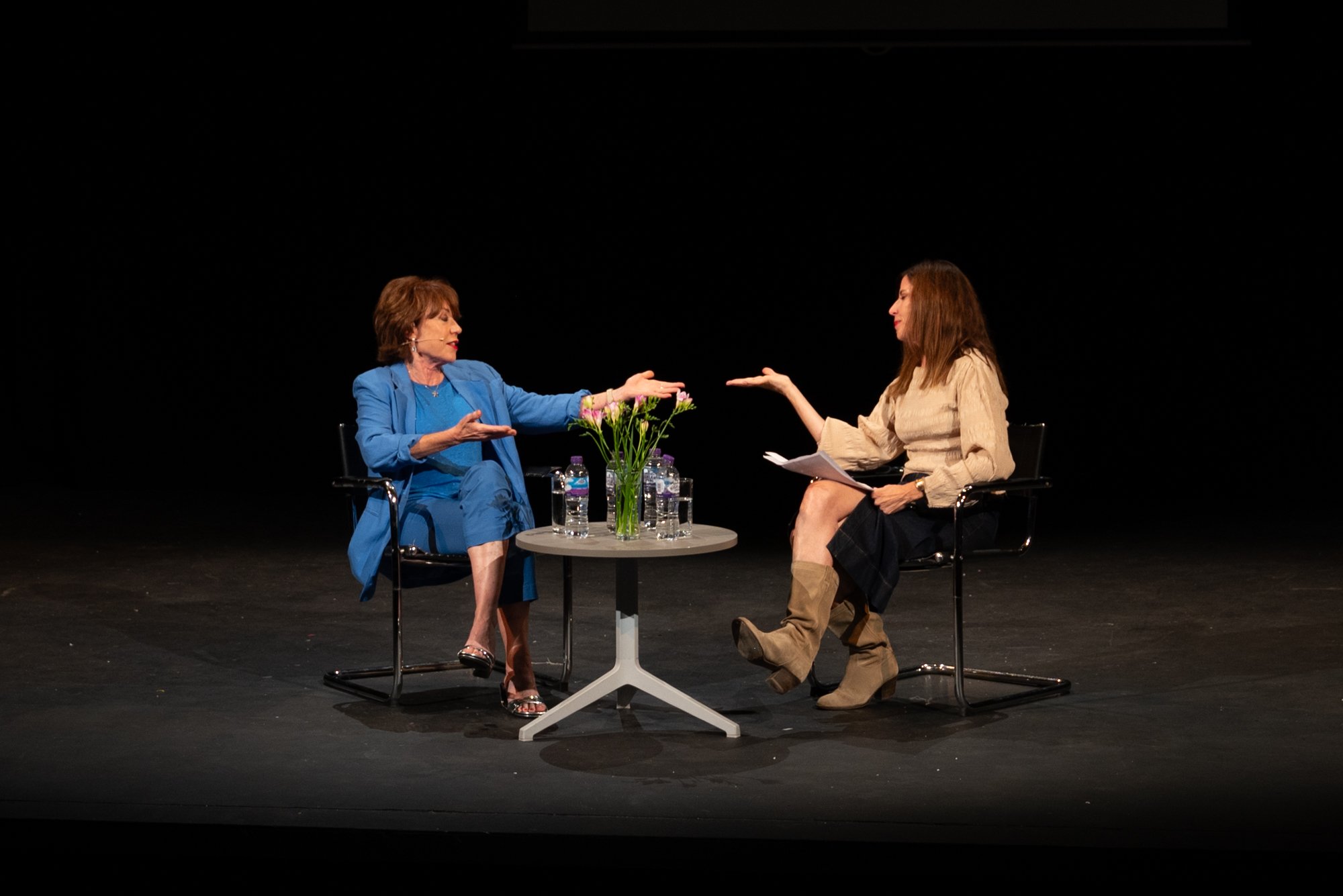 Kathy Lette & Ronni Ancona at the 2025 Chiswick Book Festival