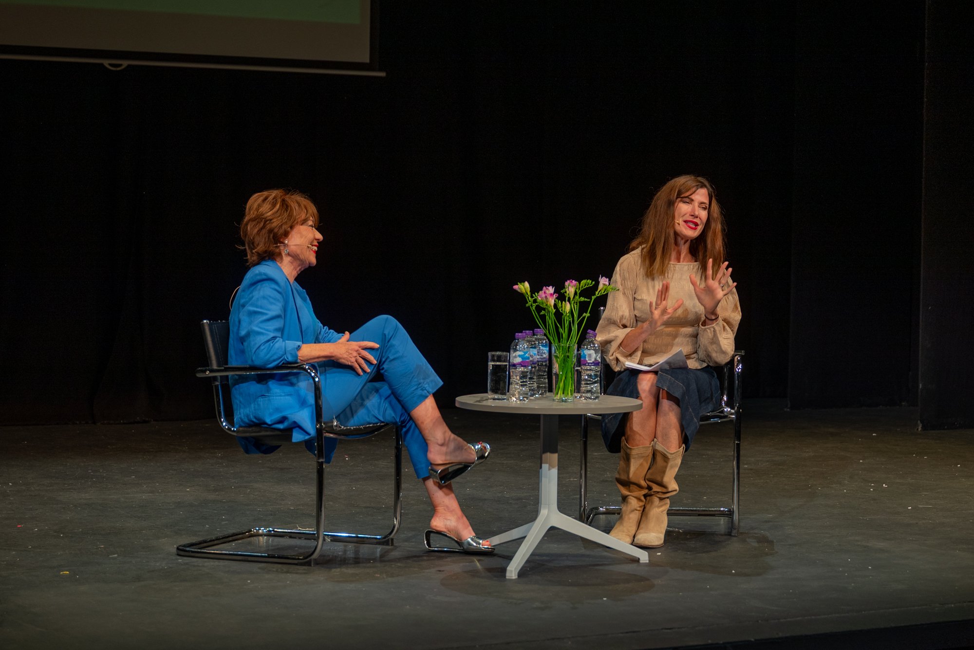 Kathy Lette & Ronni Ancona at the 2025 Chiswick Book Festival
