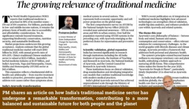 PM shares an article on how India’s traditional medicine sector has undergone a remarkable transformation, contributing to a more balanced and sustainable future for both people and the planet
