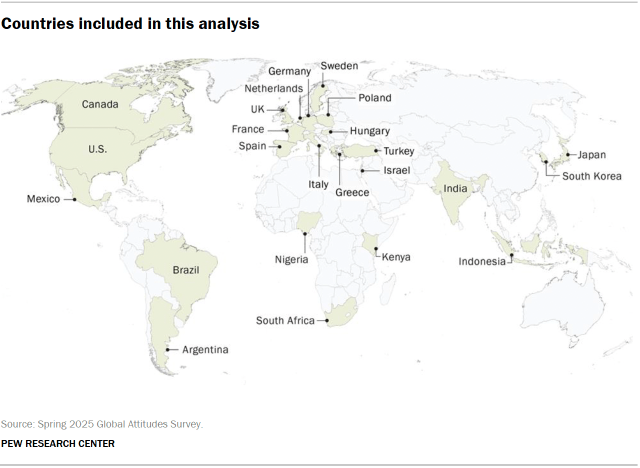 A map showing the countries included in this analysis.