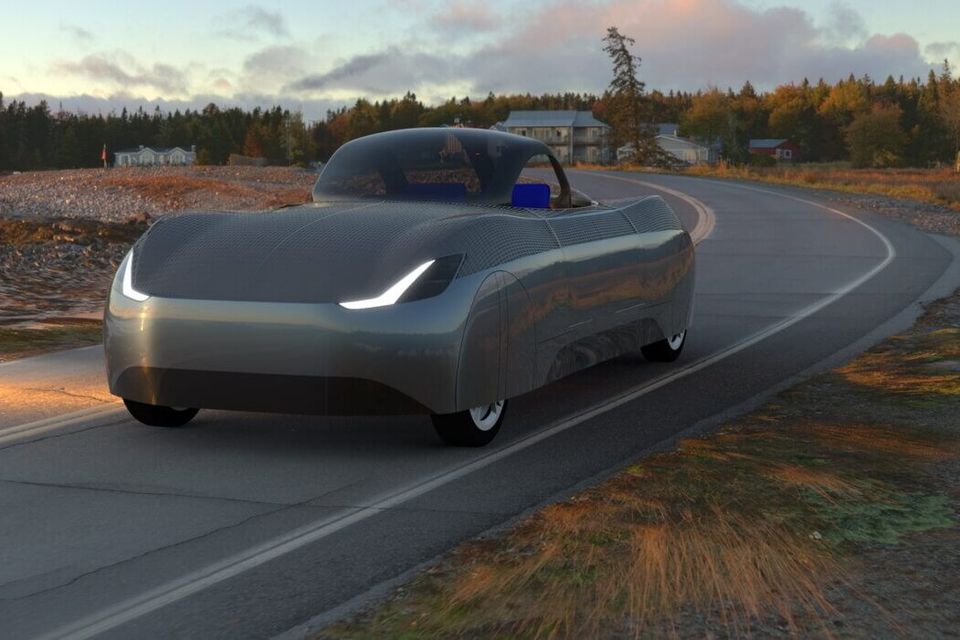 The flying car, which can also drive on roads, was inspired by the 'Back to the Future' films