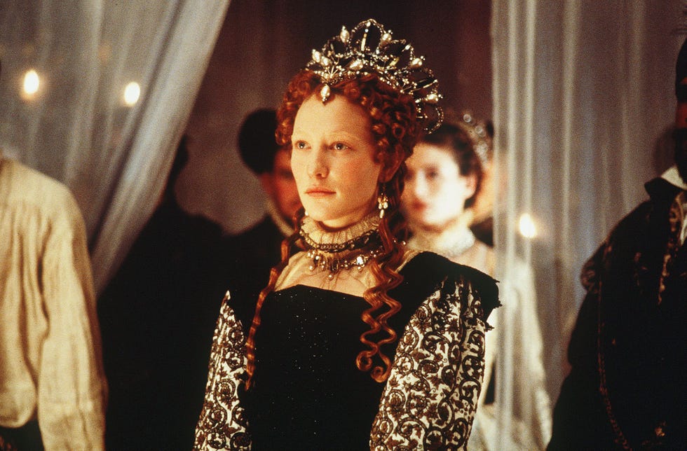 editorial use only. no book cover usage. mandatory credit: photo by alex bailey/polygram/kobal/shutterstock (5884759n) cate blanchett elizabeth 1998 director: shekhar kapur polygram uk scene still
