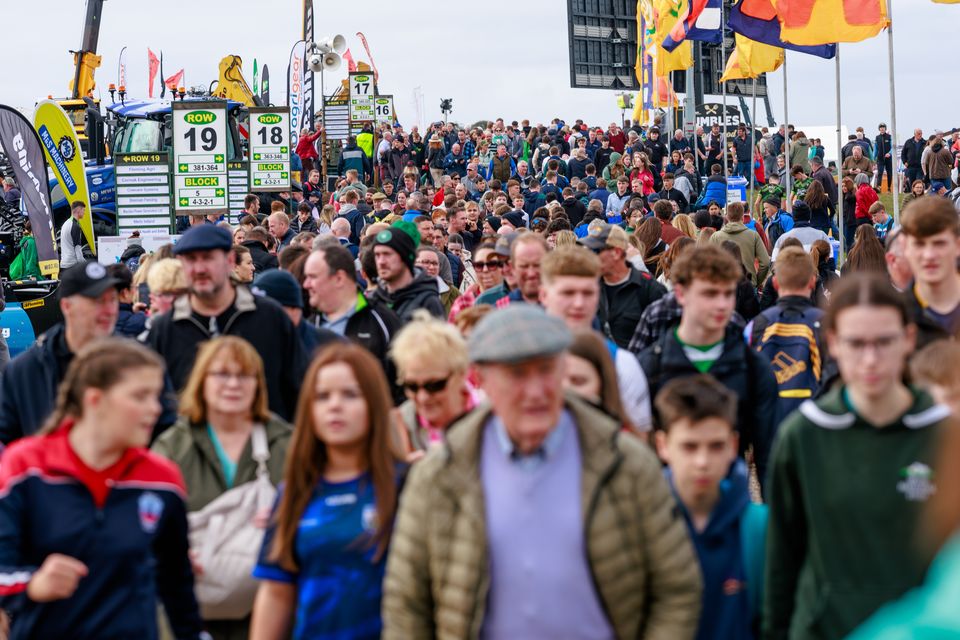 Large crowds on the first day of the National Ploughing Championships in Screggan, Tullamore, Co. Offaly. Pic: Mark Condren