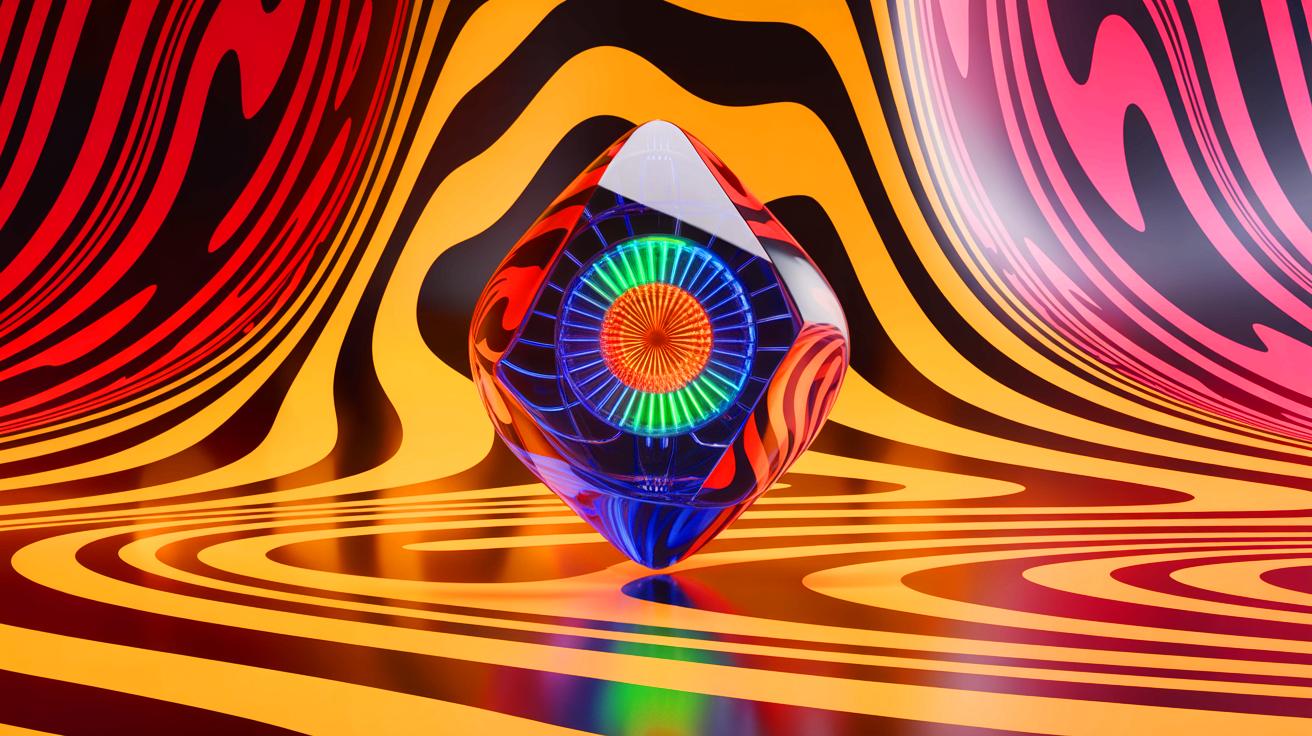 Illustration of the first-ever time crystal visible to the human eye.