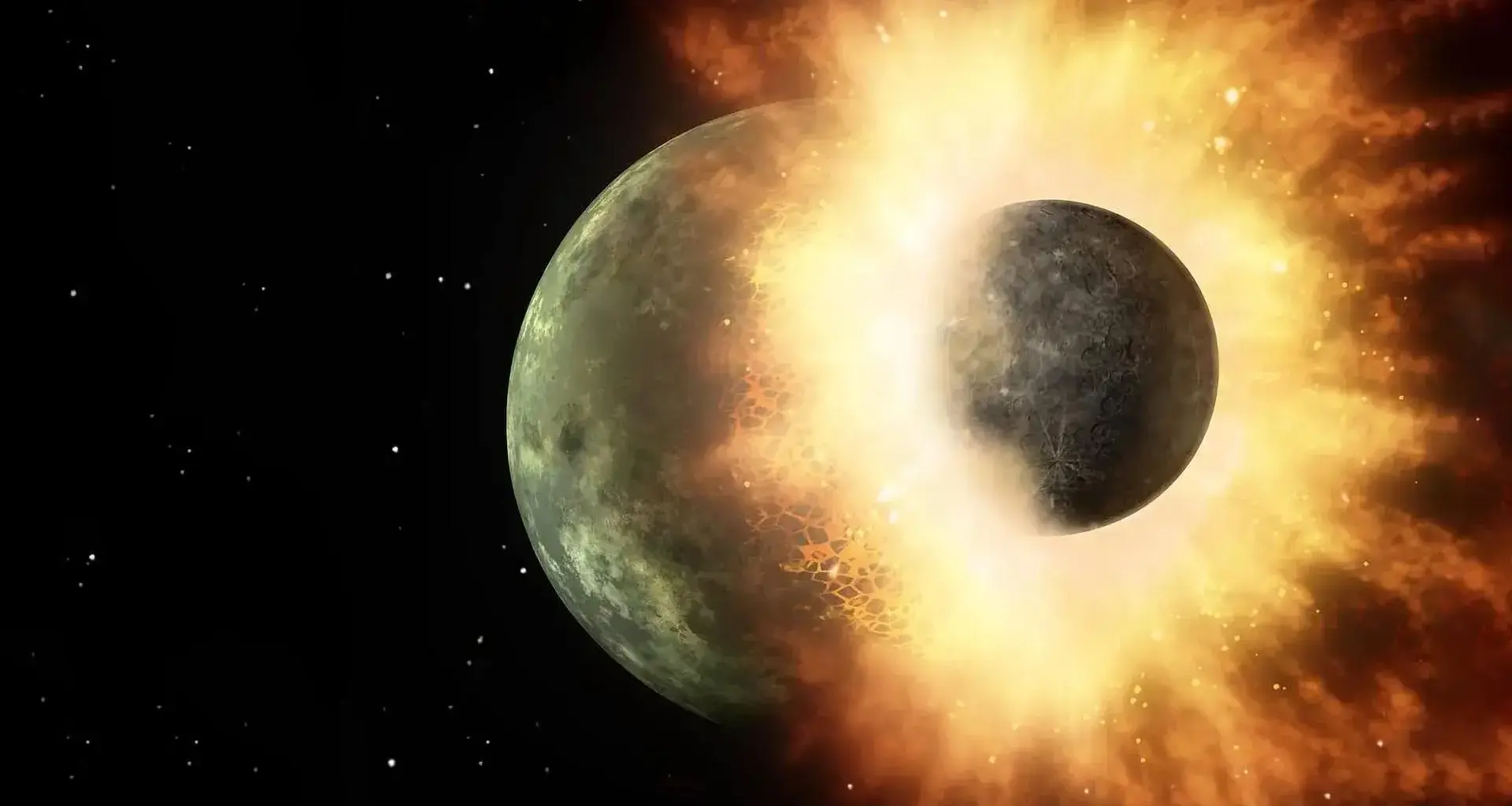 Earth was born dry until a cosmic collision made it a blue planet