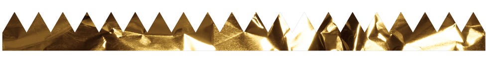 gold foil with jagged edges creating a crownlike shape