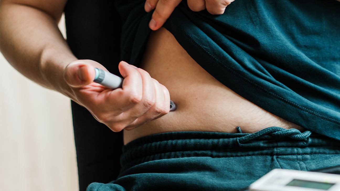 Person injects semaglutide into abdomen
