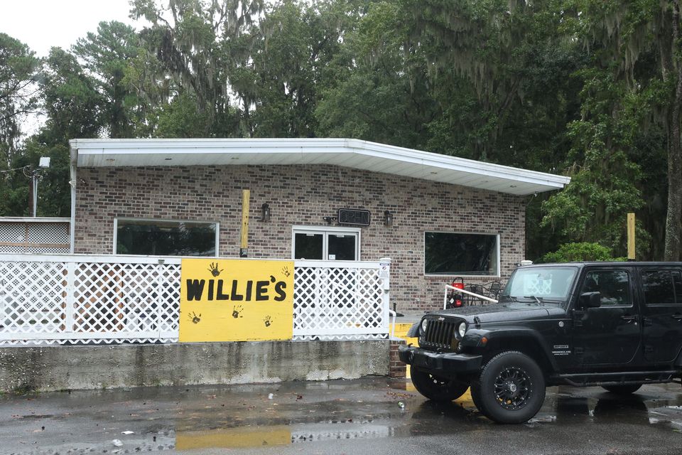 Willie’s Bar and Grill in St Helena Island after the shooting (Lewis M Levine/AP)