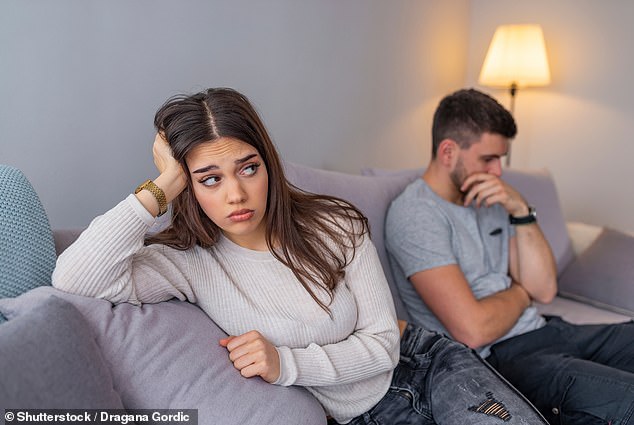 For many married couples, staying together is a financially necessity as the cost of living bites (stock image posed by models)