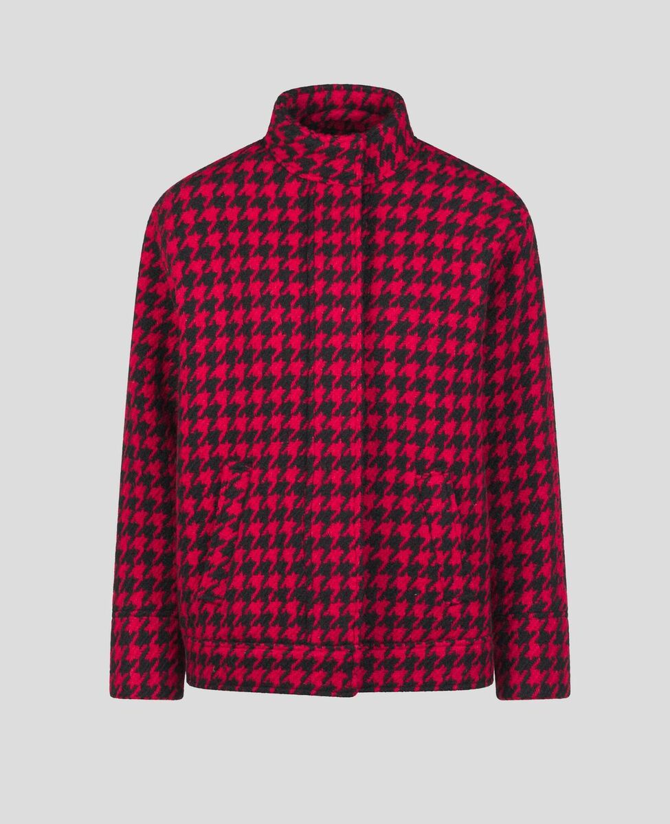 Short Jacket in Chilli Red & Black Hounstooth, €499, Magee 1866