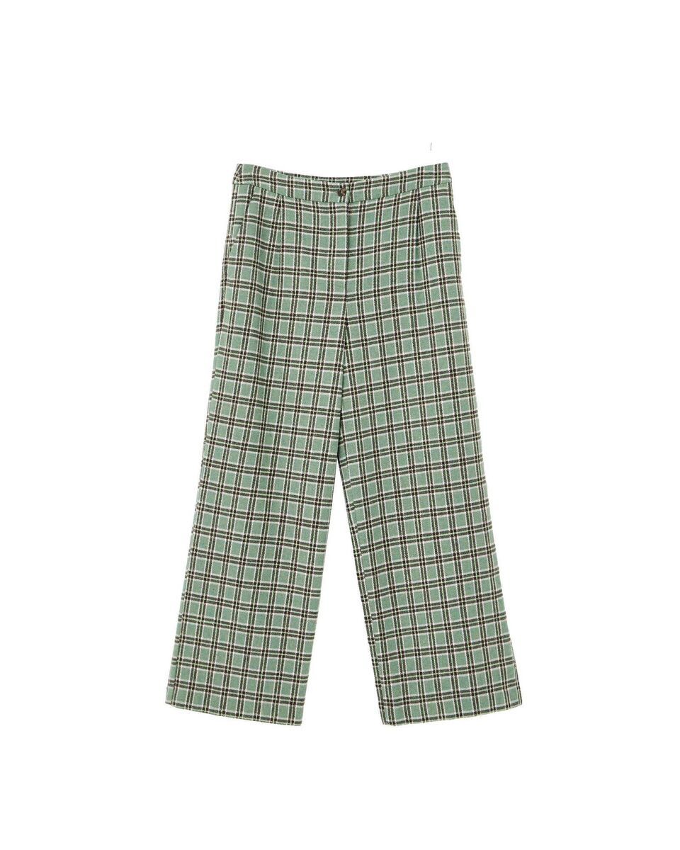 Green Check Wool Blend Trousers, €90, Oliver Bonas