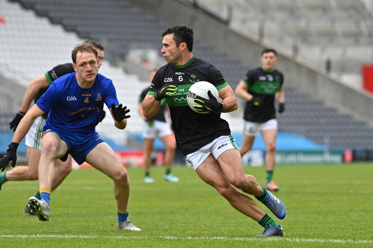  Stephen Cronin, Nemo Rangers,  lookiing to go past Sam Ryan, St Finbarr's. Picture: Dan Linehan