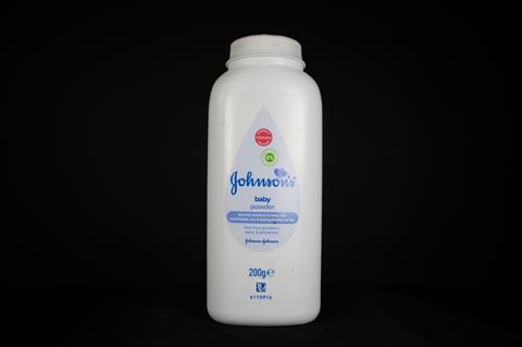 A container of Johnson's baby powder