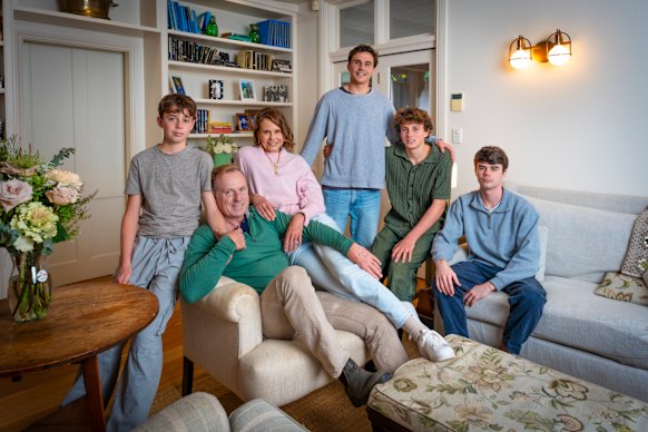 Antonia with husband Craig Marran and sons (from left) Alexander, Hamish, Nicholas and James.