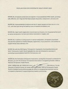 DeKalb County Observes National Chiropractic Health Month