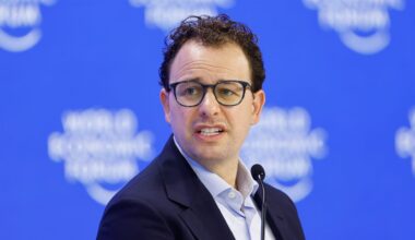 Dario Amodei, Anthropic CEO, on stage during a conference.