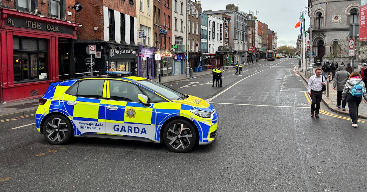 Gardaí close section of major Dublin city centre street following collision – The Irish Times
