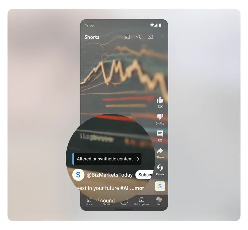 An example of the AI labels on YouTube content.