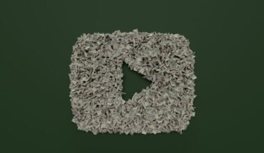 YouTube logo made of dollar bills