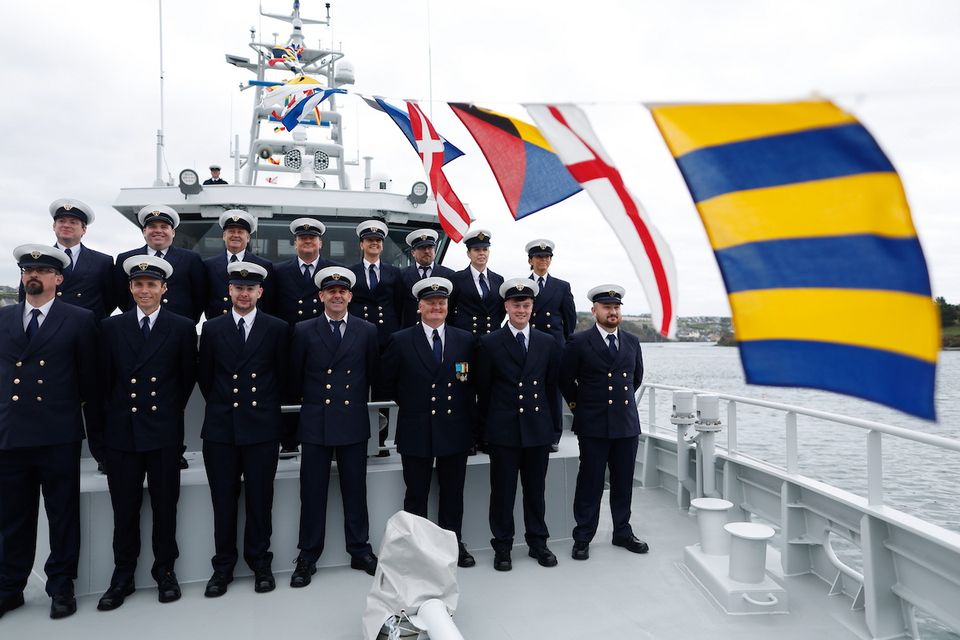 Members of the crew on the deck of 'Cosaint.'