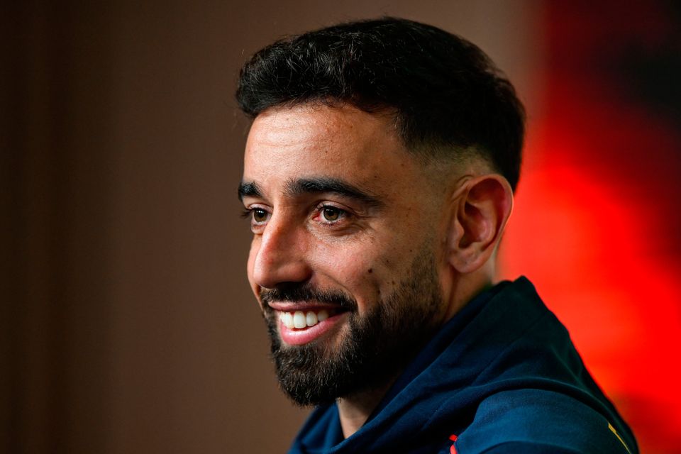 Bruno Fernandes during a Portugal media conference at Cidade do Futebol in Lisbon, Portugal. Photo by Stephen McCarthy/Sportsfile