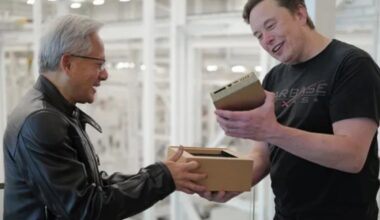 Elon Musk Receives the First-Ever NVIDIA-Signed DGX Spark from Jensen Huang