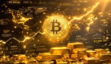 Bitcoin and gold visualizing $4,000 breakout.