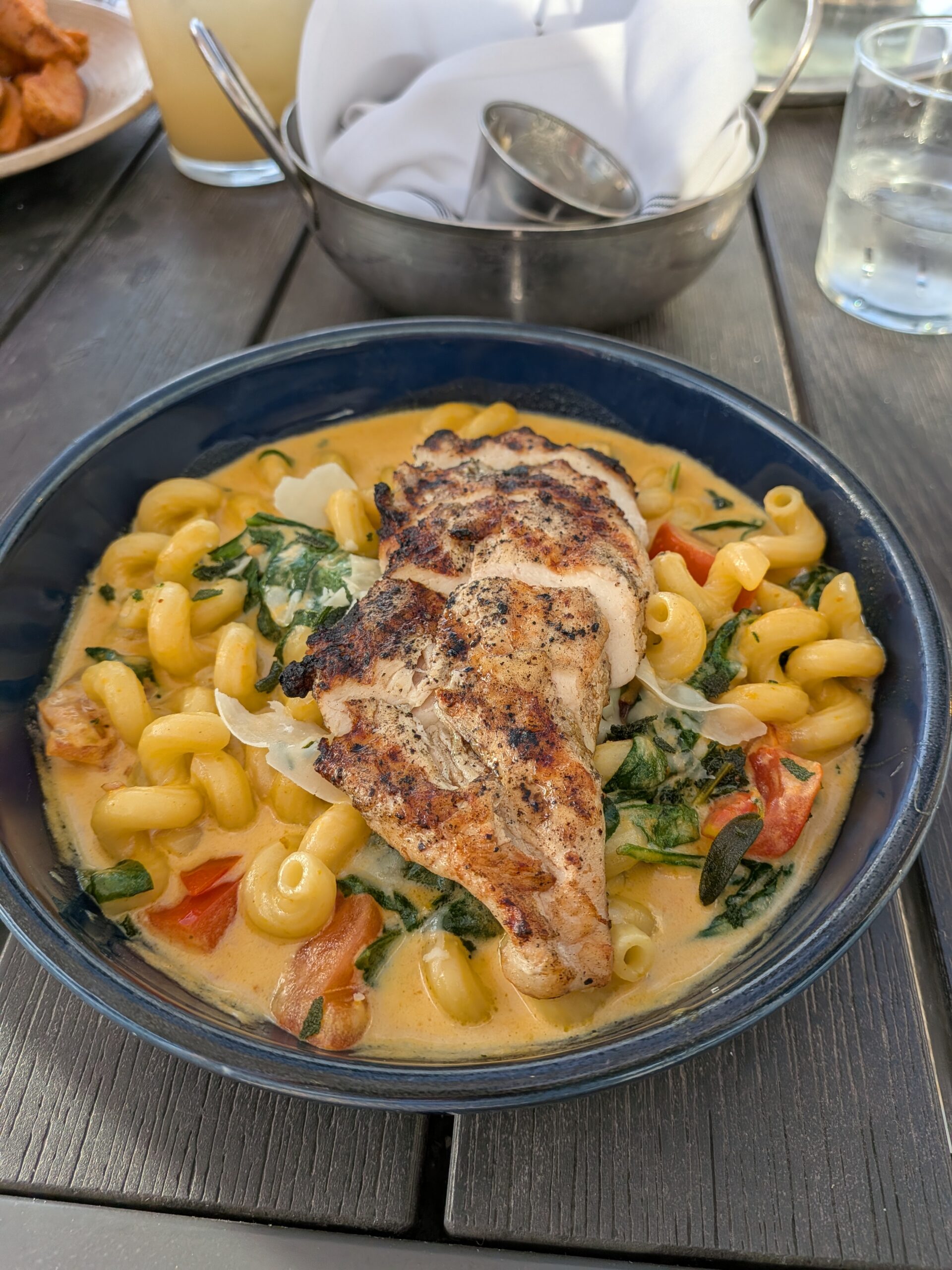 google pixel 10 pro fold hands on camera sample 5 Photo of a chicken and pasta dish, taken with the Pixel 10 Pro Fold.