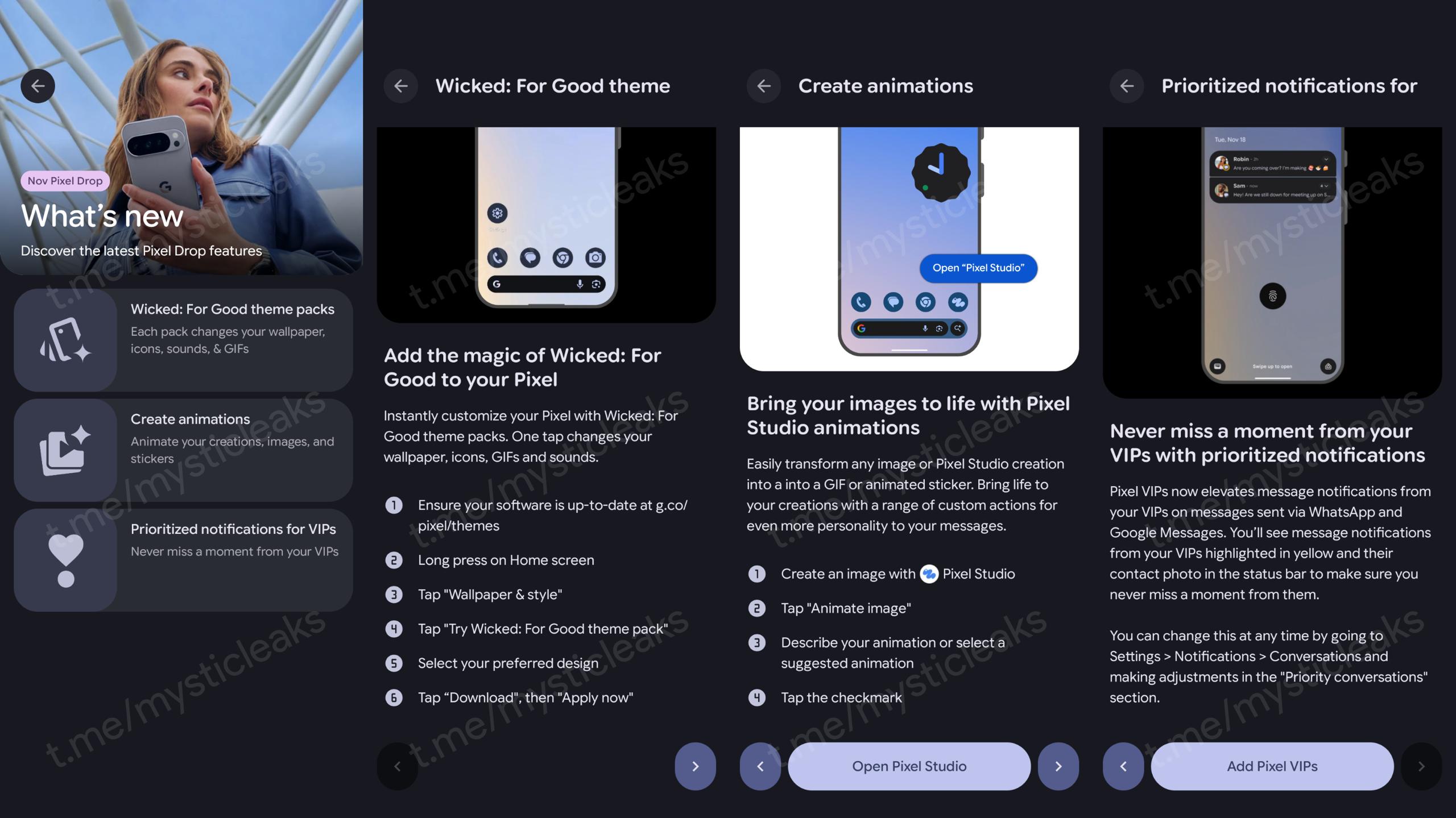pixel november feature drop leak